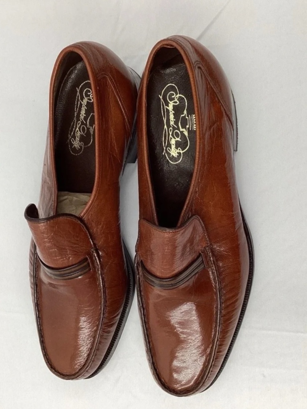 FLORSHEIM Men's Tan Leather Slip-On Loafers, Size 9.5 - Like New